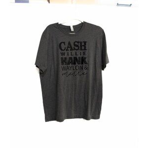 Canvas Mens Gray Polycotton T Shirt Graphic Spell Out Pullover Short Sleeve XL